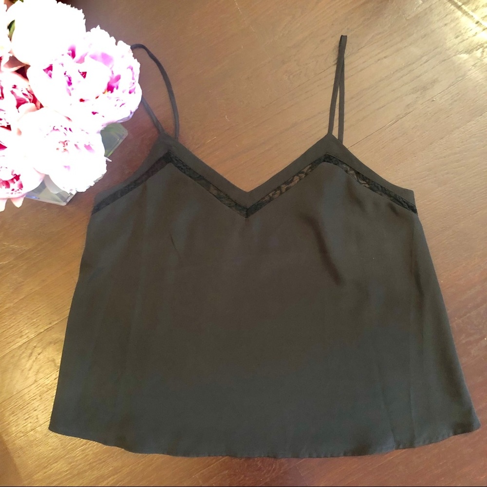 Aqua camisole with lace detail